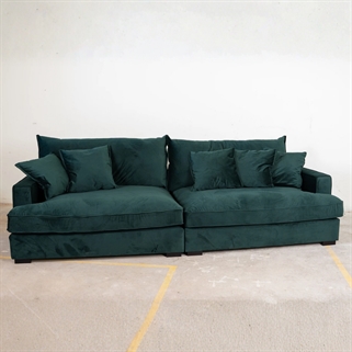 Chelsey Flydersofa | 3-personers sofa | Grøn velour